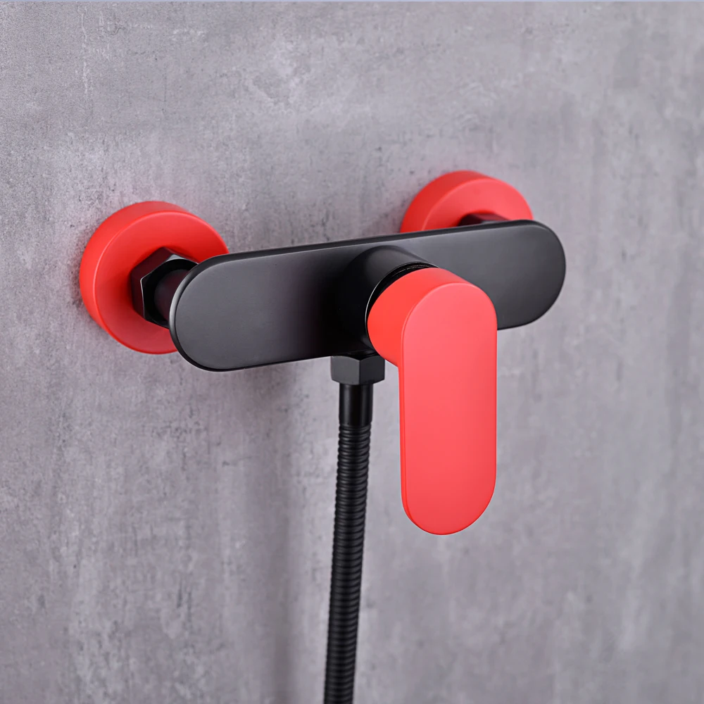 
Luxury bathroom shower set brass faucet single handle wall mounted chrome water mixers taps 