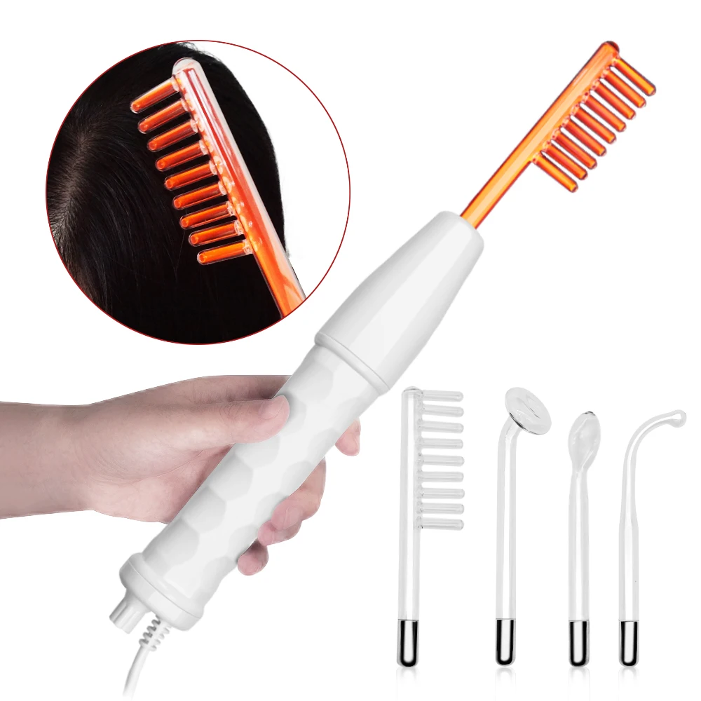 Home Use SPA Galvanic Orange Blue Violet Anti-Aging Acne Removal Treatment Skin Therapy Care Facial High Frequency Wand Machine