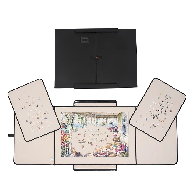 Premium Suede 1500pcs Jigsaw Puzzle Play Board Mat with Trays & Cover