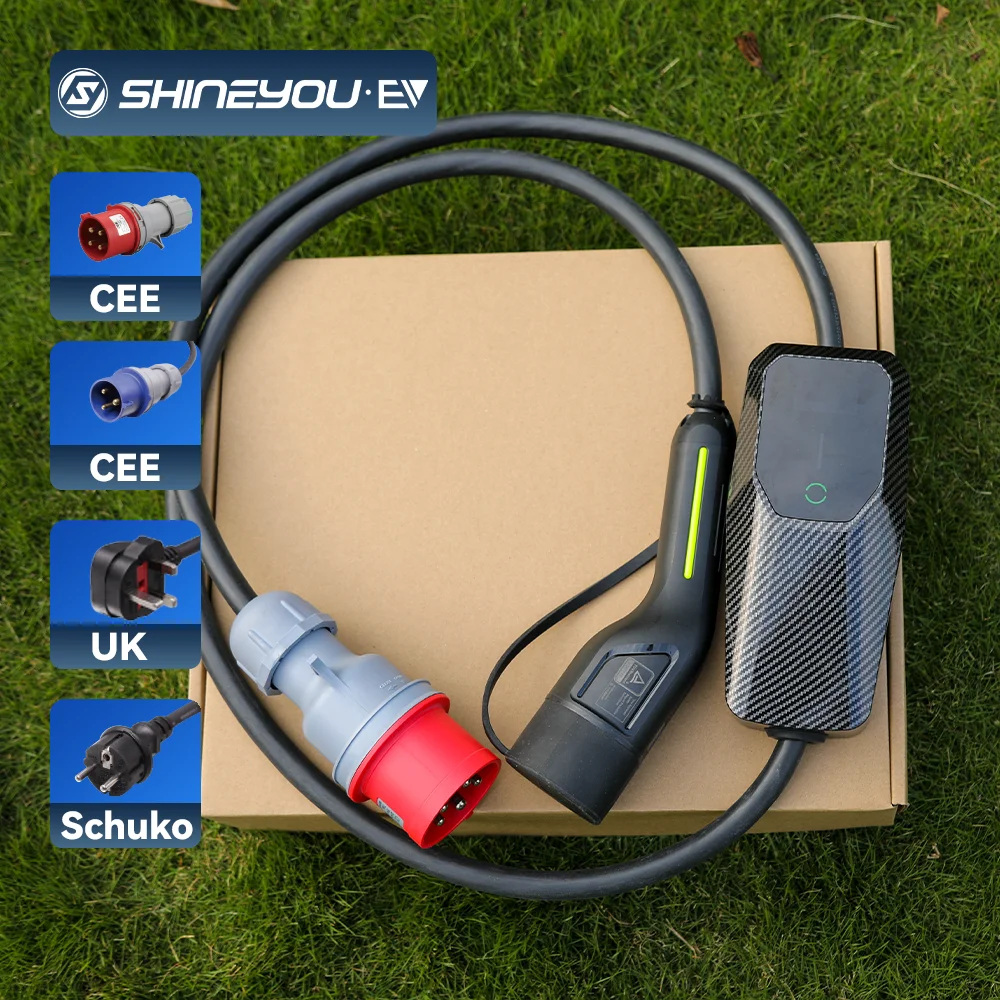 Type 2 Max 32A 7.2kw Lcd Screen Lec 62196 Home Use Adjustable Fast Charging Cost Effective  Portable Ev Charger