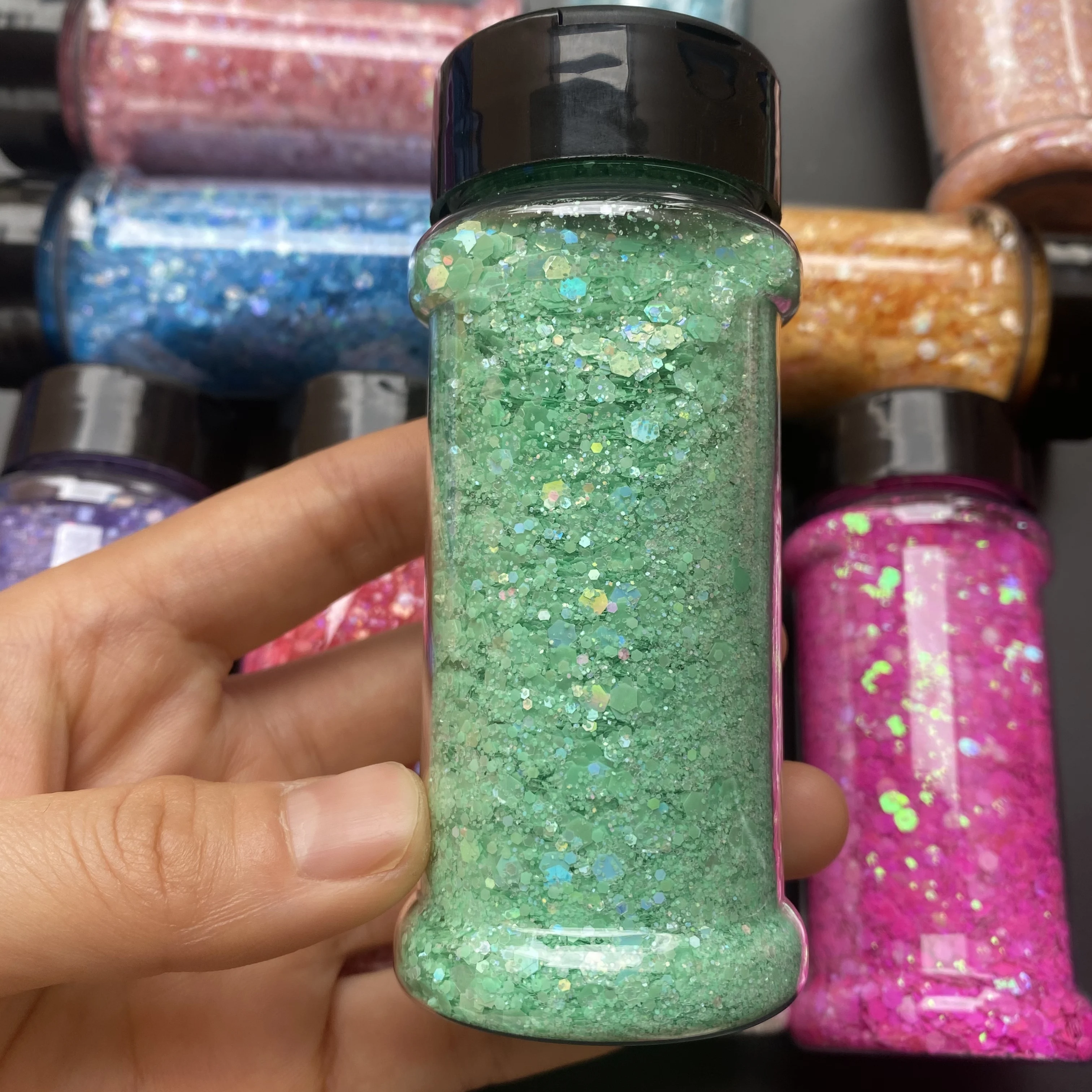 2oz/Shaker Bulk Polyester Nail Glitter Chunky Mixed Holographic Glitter for Tumblers Resin