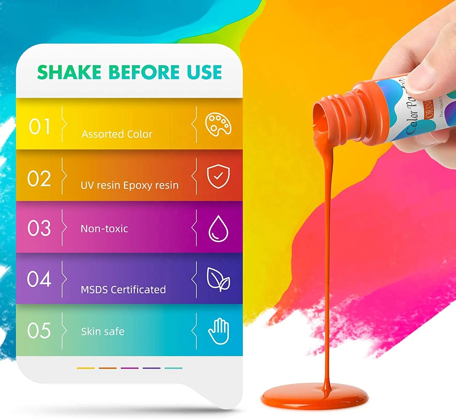 Resin Pigment Color Paste Set 24 Colors Opaque Gel Resin Colorant Pastel UV Epoxy Non-Toxic Color Resin Dye for Jewelry DIY