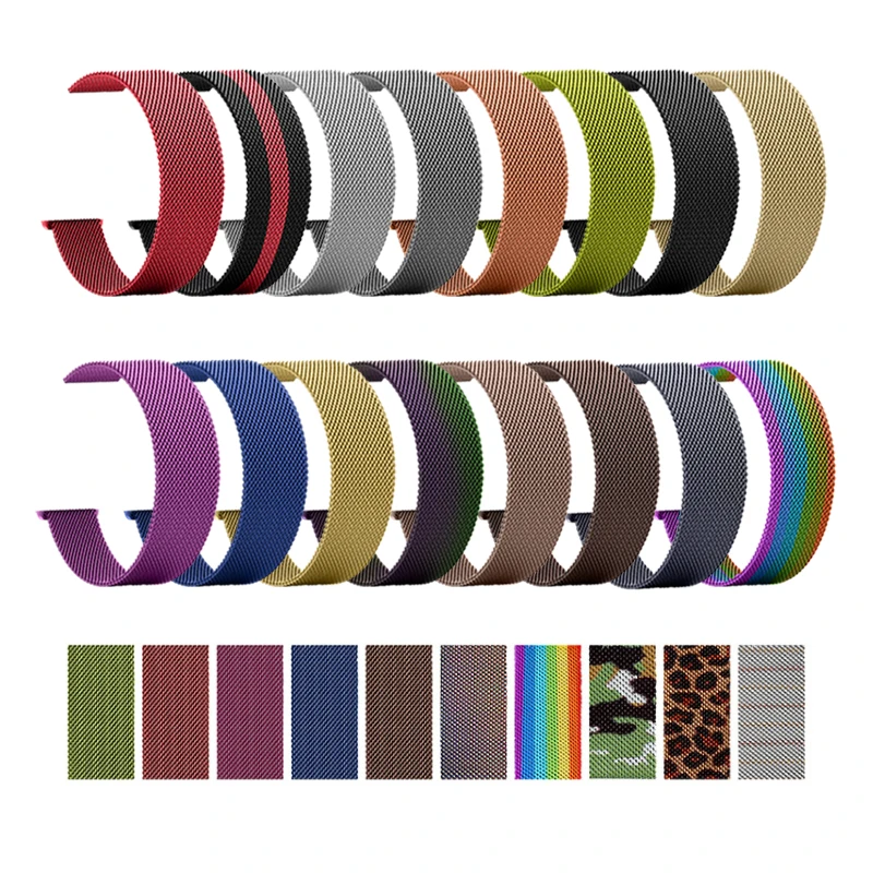 Milanese Loop For Apple Watch Correa Steel Metal Replacement Stainless Steel Mesh Band Strap for Apple Watch For W26 T500