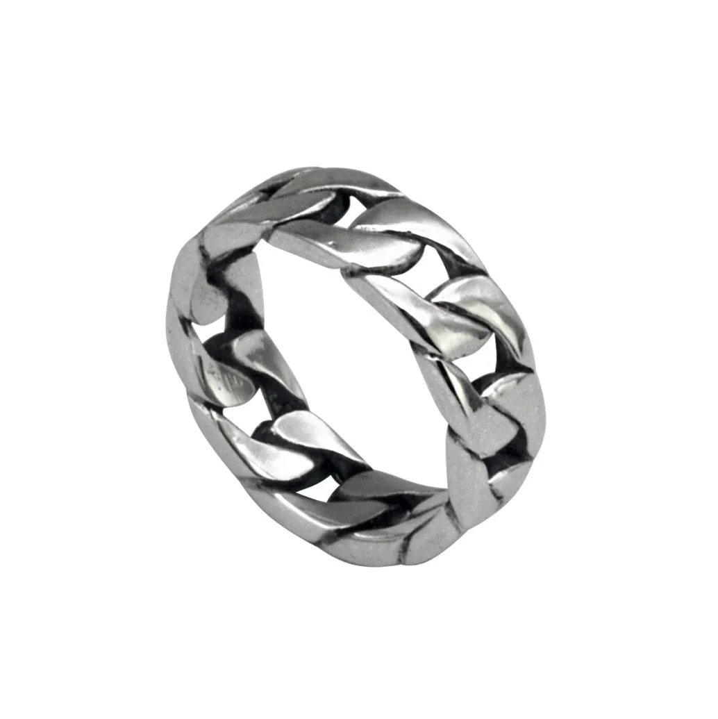 2023 Fashion Thai silver Ring 925 sterling silver couple rings  ring cuban chain for Womens or mens birthday gifts