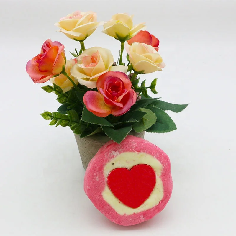 200g Natural Essential Oils Mango Scent Cake Shaped Bath Bombs Infused with Shea Butter, Coconut Oil Bath Bubble Bar