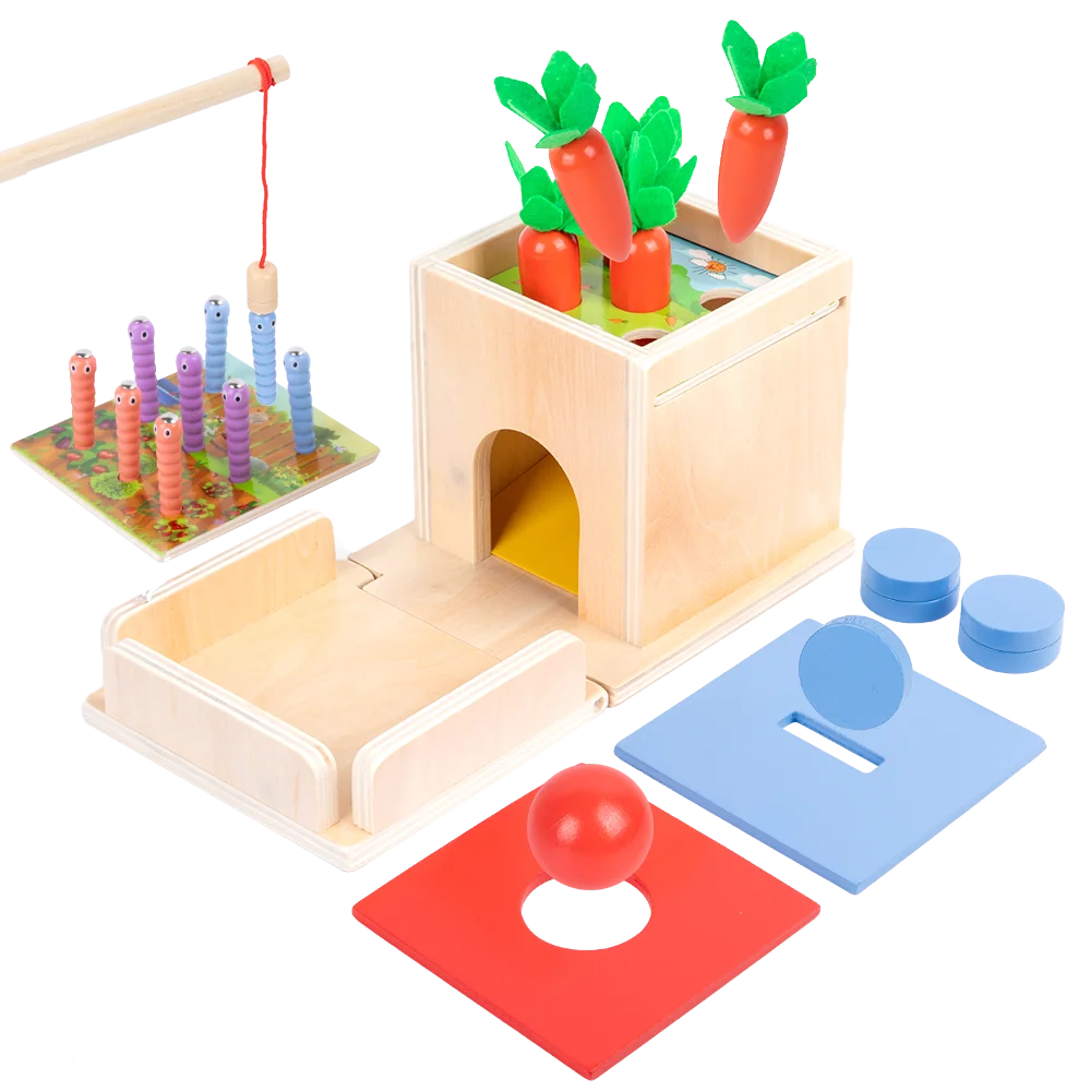 New 4 in 1 Baby wooden Game Sorting radish baby toy kids Preschool Learning Education wooden Montessori toy