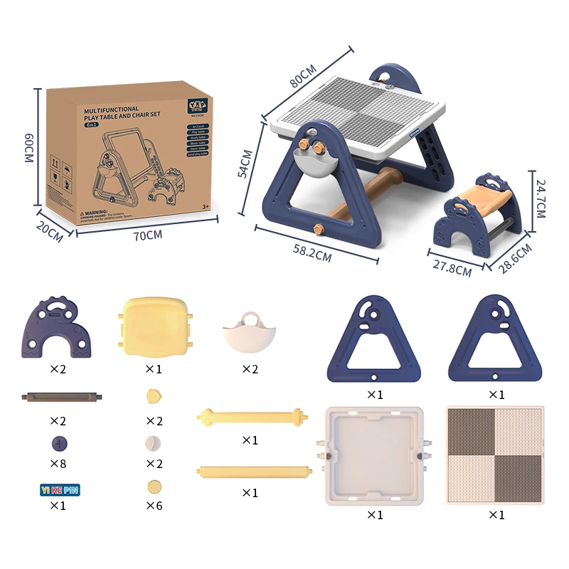 160 granule building blocks table and chair villa building blocks early education wooden table children can draw learning toy