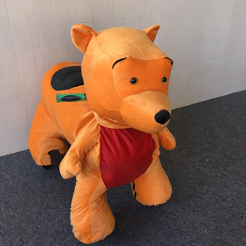
Amusement ride for kids plush stuffed electric battery operated ride animals on wheels 