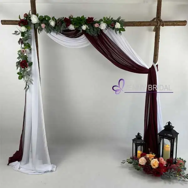 BCK092 chiffon drape for wedding decoration wedding backdrop arch wall backdrop