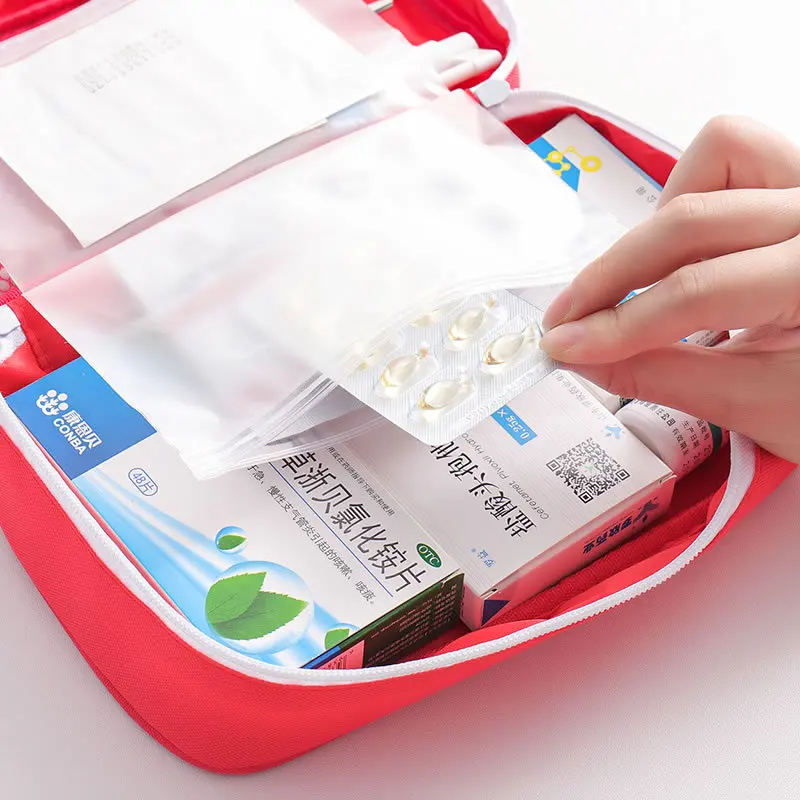 Private Label Travel Portable Medicine Bag Drug Sorting and Classification Epidemic Prevention Bag Large Storage First Aid Kits