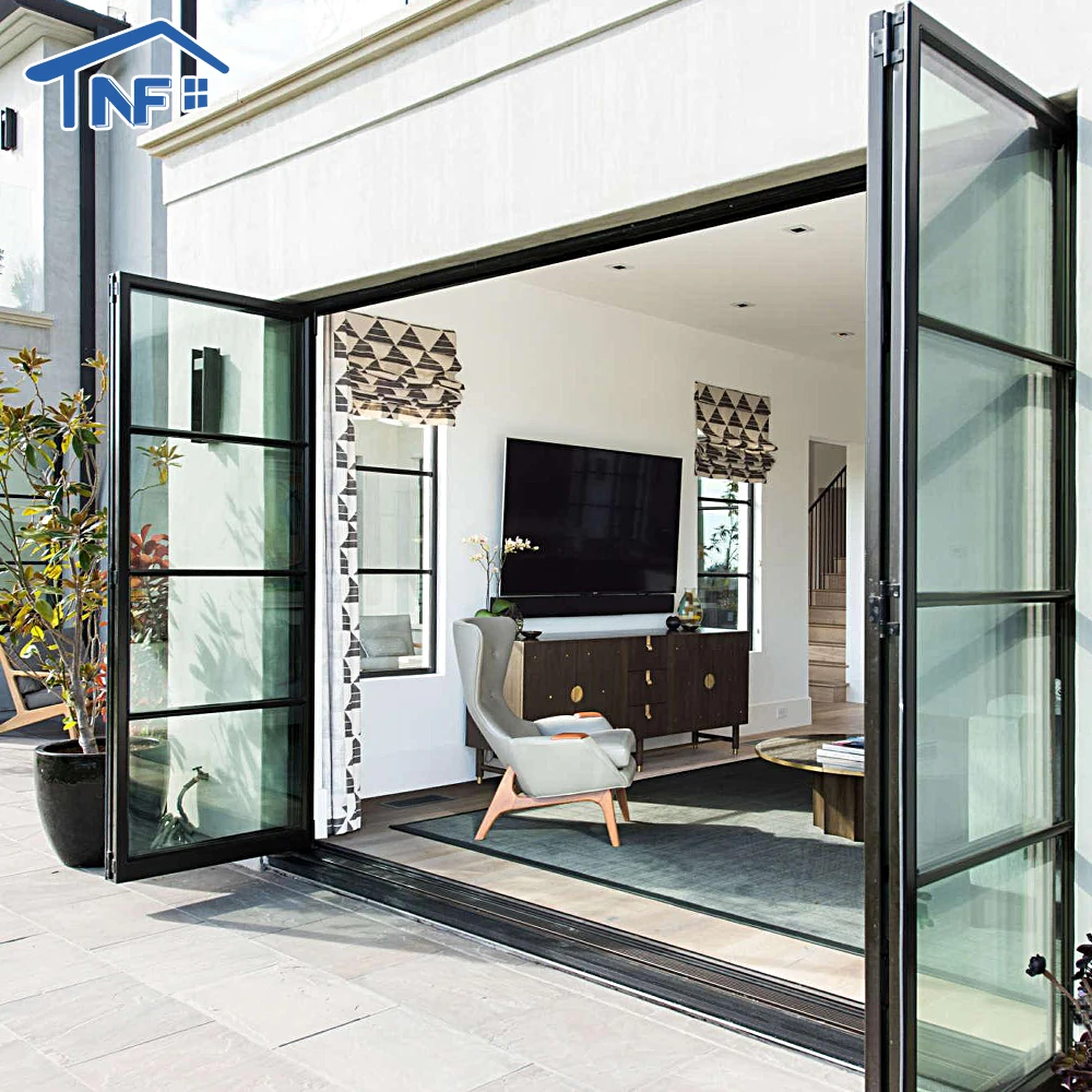 Modern Style Aluminum Folding Doors Patio Doors Exterior Folding Door
