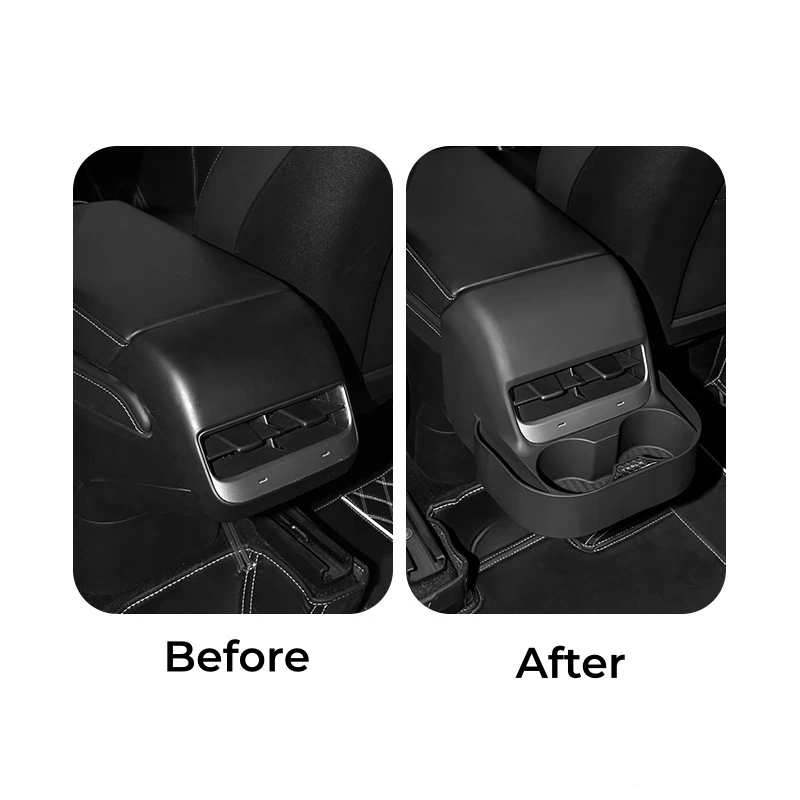 Rear Center Console Organizer Cup Holder Suitable For Tesla Model 3/Y  Car Interior Storage Box Air Vent Storage Box Cup Holder
