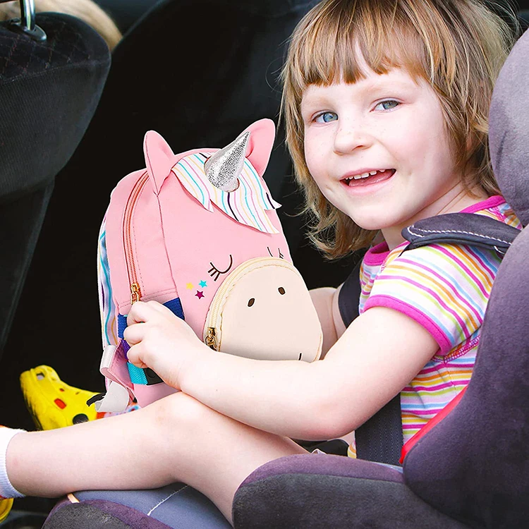 Custom cartoon unicorn toddler school bags busy board learning backpack montessori educational toys