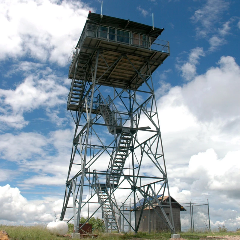 Prefab steel fast construction lookout tower guard security observe fire lookout tower with lightning protection
