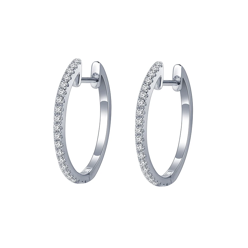 Mishang Fine Jewelry Lab Grown Diamond S925 Sterling Silver Hoop Earrings Customised Lab Diamond Stud Earrings
