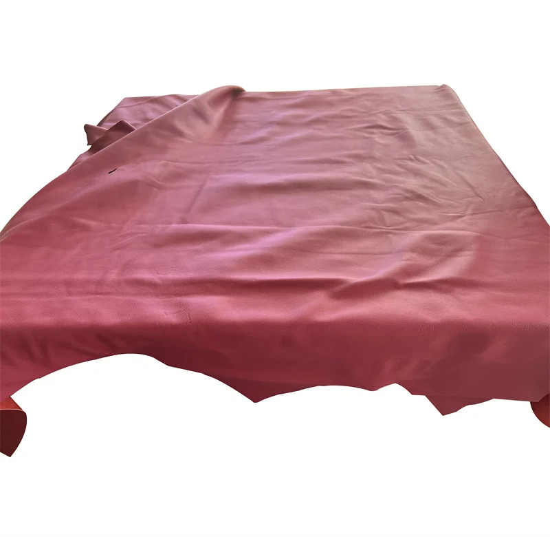 Red color cow hide leather for shoes upper furniture