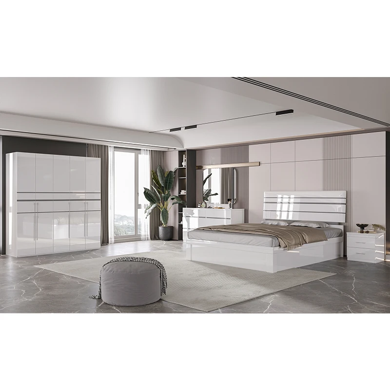 hot sale modern king size full bedroom set funiture for bedroom room furniture wood luxury white king bedroom set furniture