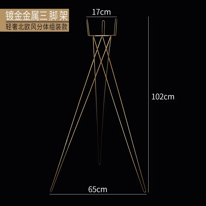 Wholesale triangle flower stand business opening trident iron stand tripod flower basket flower arrangement stand