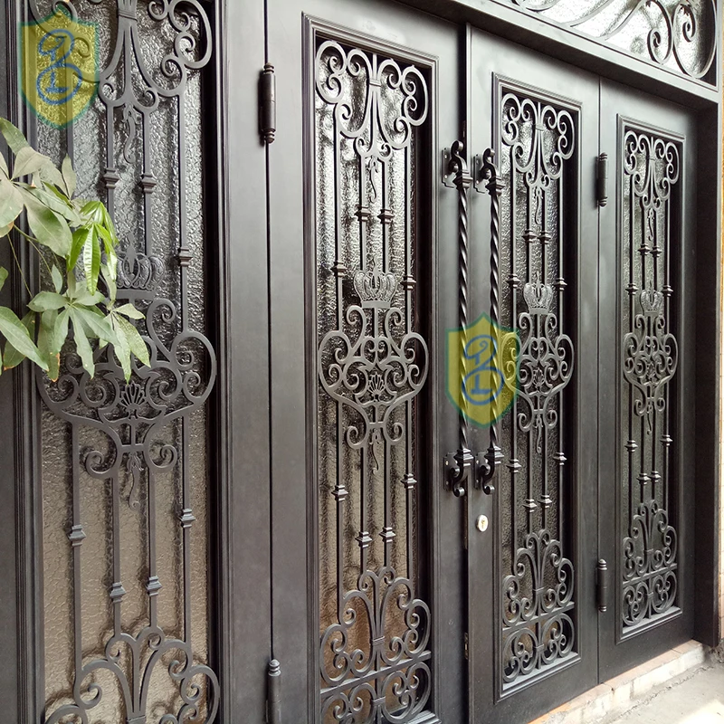 wrought iron security steel doors glass