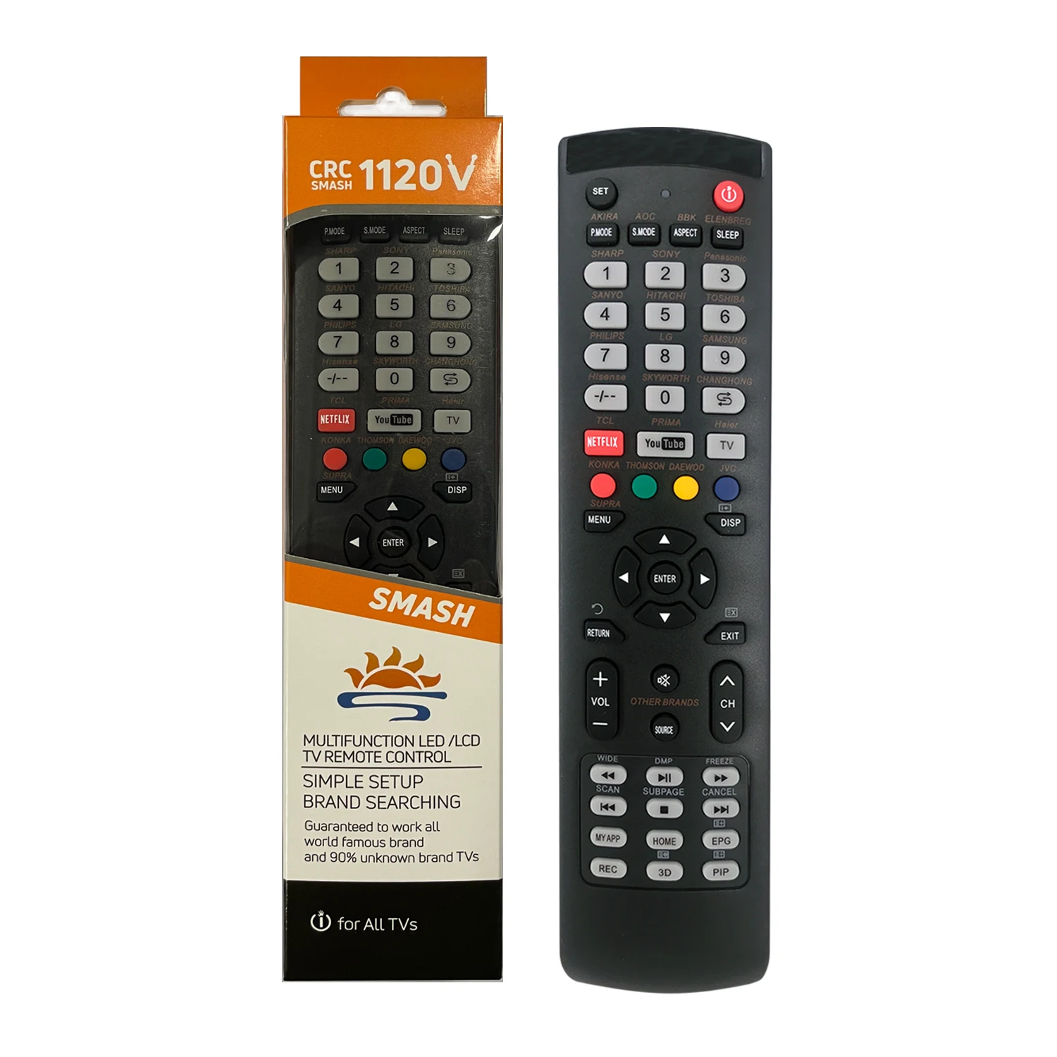SYSTO CRC1120V factory price universal ir controller LCD/LED TV remote control for different brand with best price
