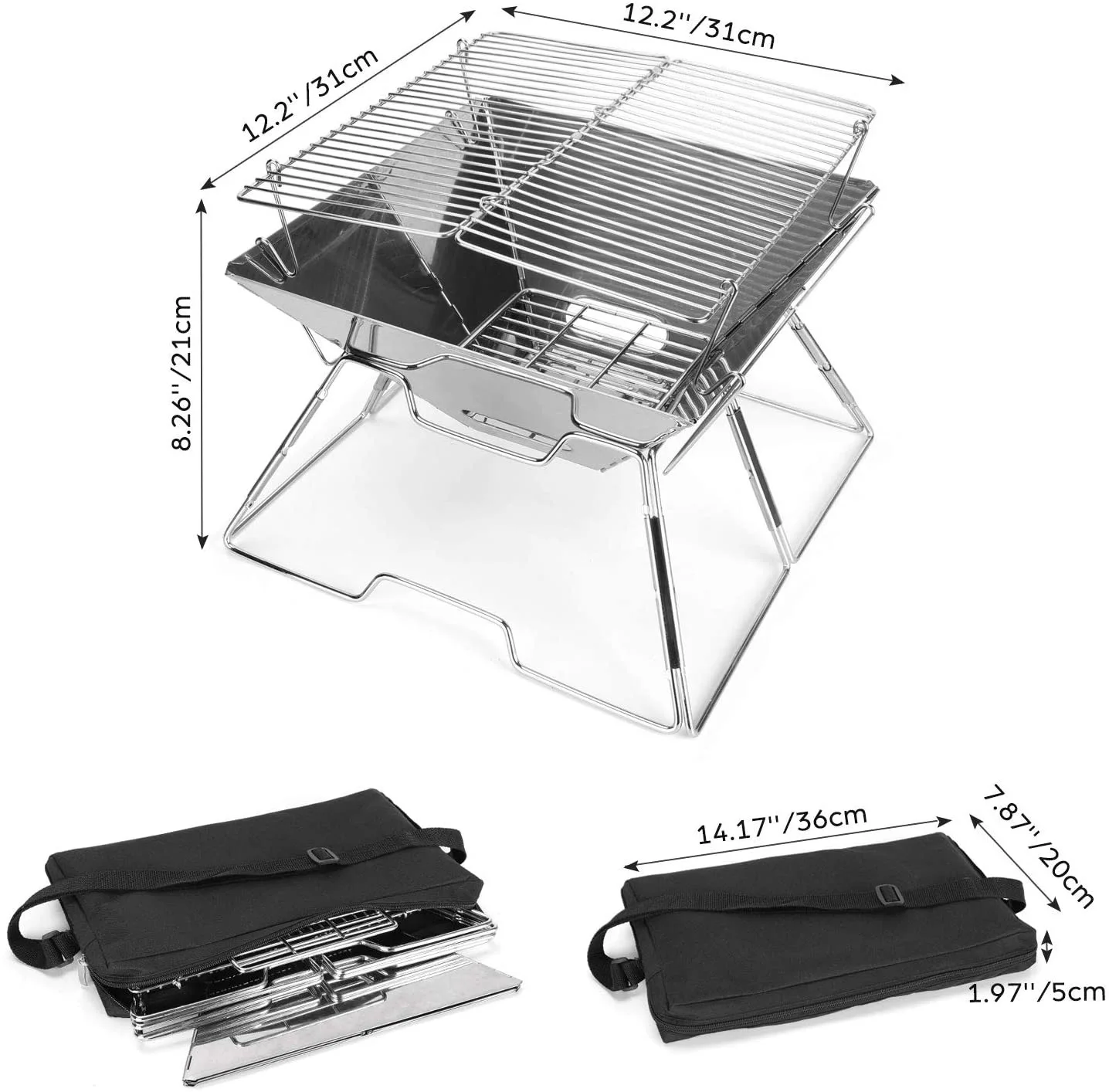 Hot-Product Bbq Grills Cast Iron Pan Stainless Steel With Folding Grill