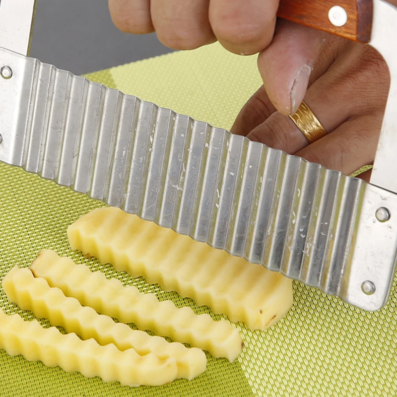 Kitchen Accessories tools Stainless Steel Potato Wave Slicer Corrugated Knife Fancy Chip Cutter Potato Slices Cutter