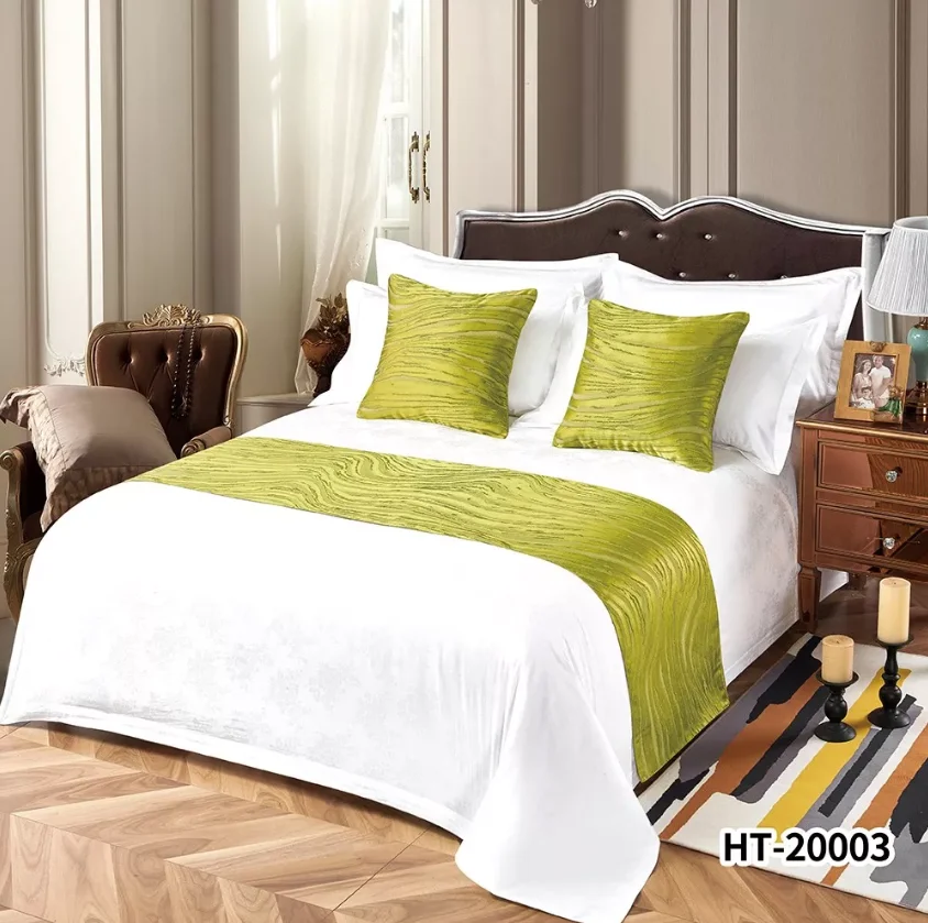 Hotel Solid Color Bed Runners with Matching Pillows Scarves Decoration for Bed Flag Bedding Scarf for King Size