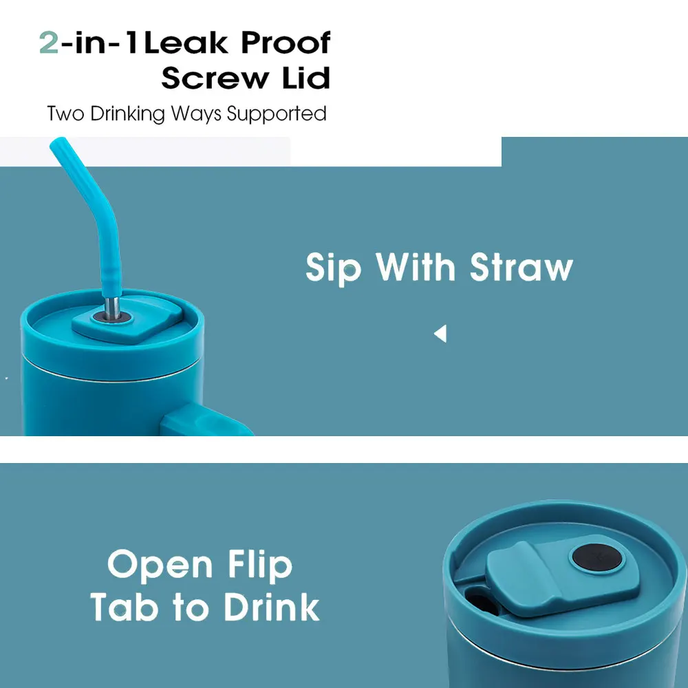 New Design Adventure Tumbler vacuum metal cup stainless travel mug 40oz insulated handle tumbler with lids and straw