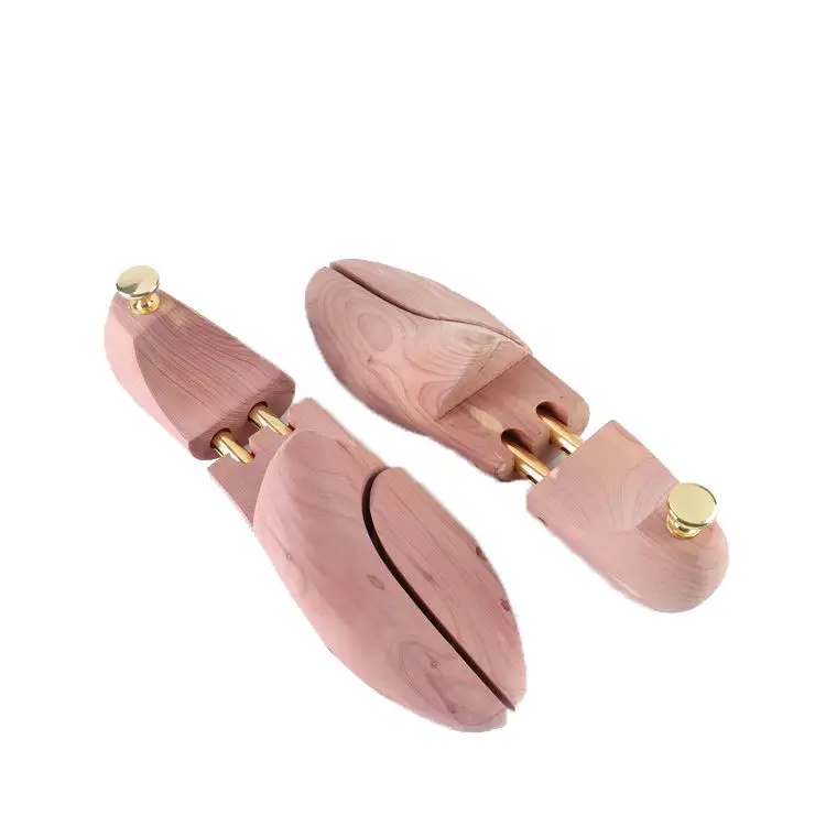 Factory supply Adjustable  Natural Red Cedar US Size Cedar wooden Shoe Tree For Men double tube shoe trees
