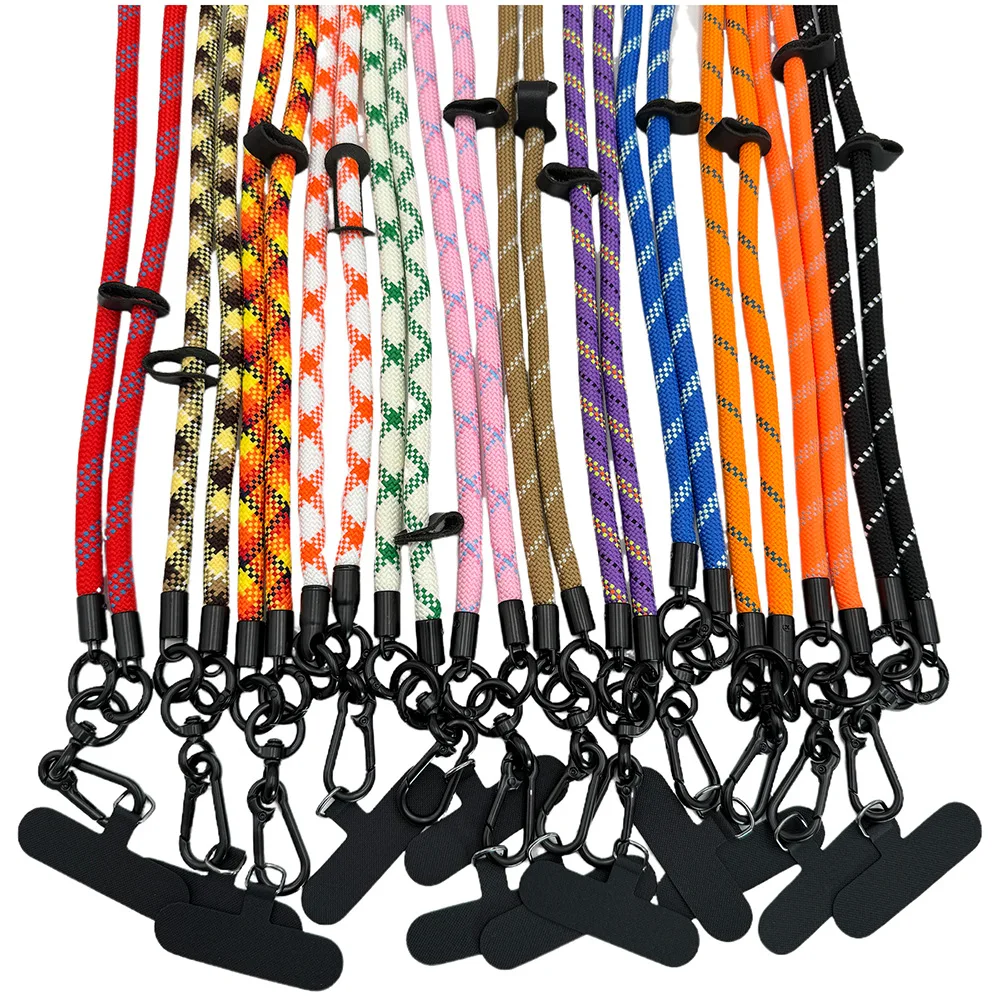 Custom Smartphone Phone Cross Body Necklace Patch Nylon Round Strap Lanyard Tab Lasso Tether Cell Mobile Phone Lanyard