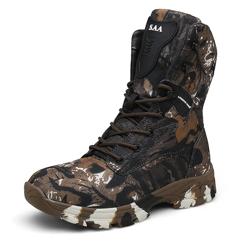 Cross-border large size Amazon AliExpress foreign trade high-top camouflage waterproof combat boots non-slip military boots tact