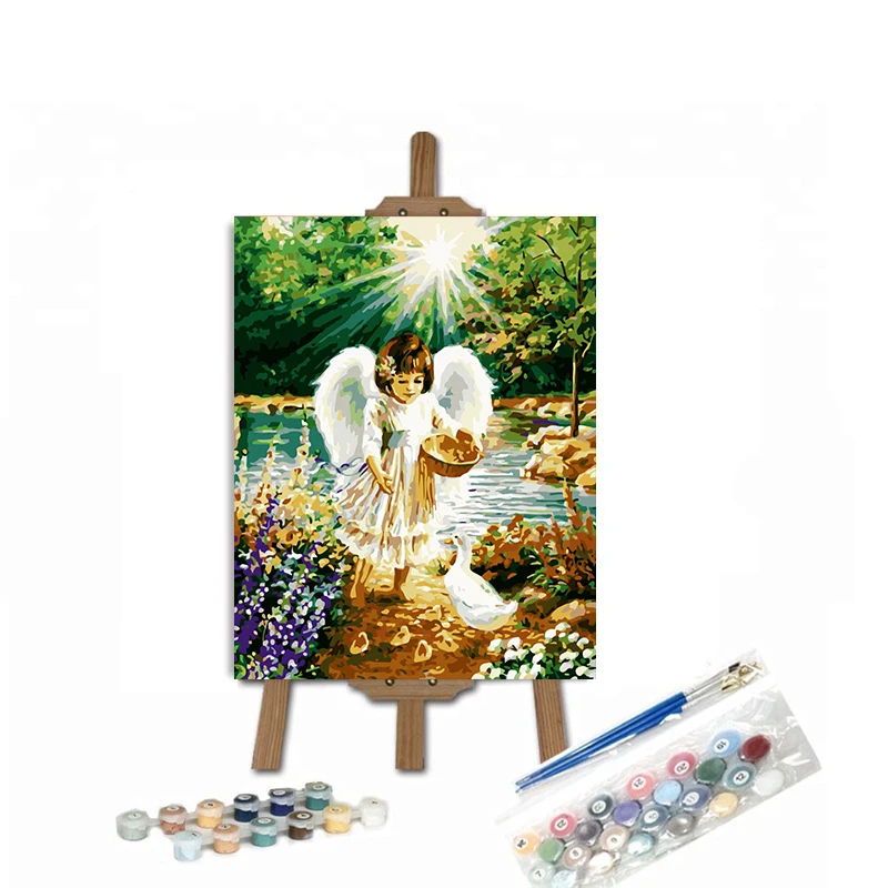 ROYALDREAM Angel Painting by Number Child Figure Paints for Kids 30*40