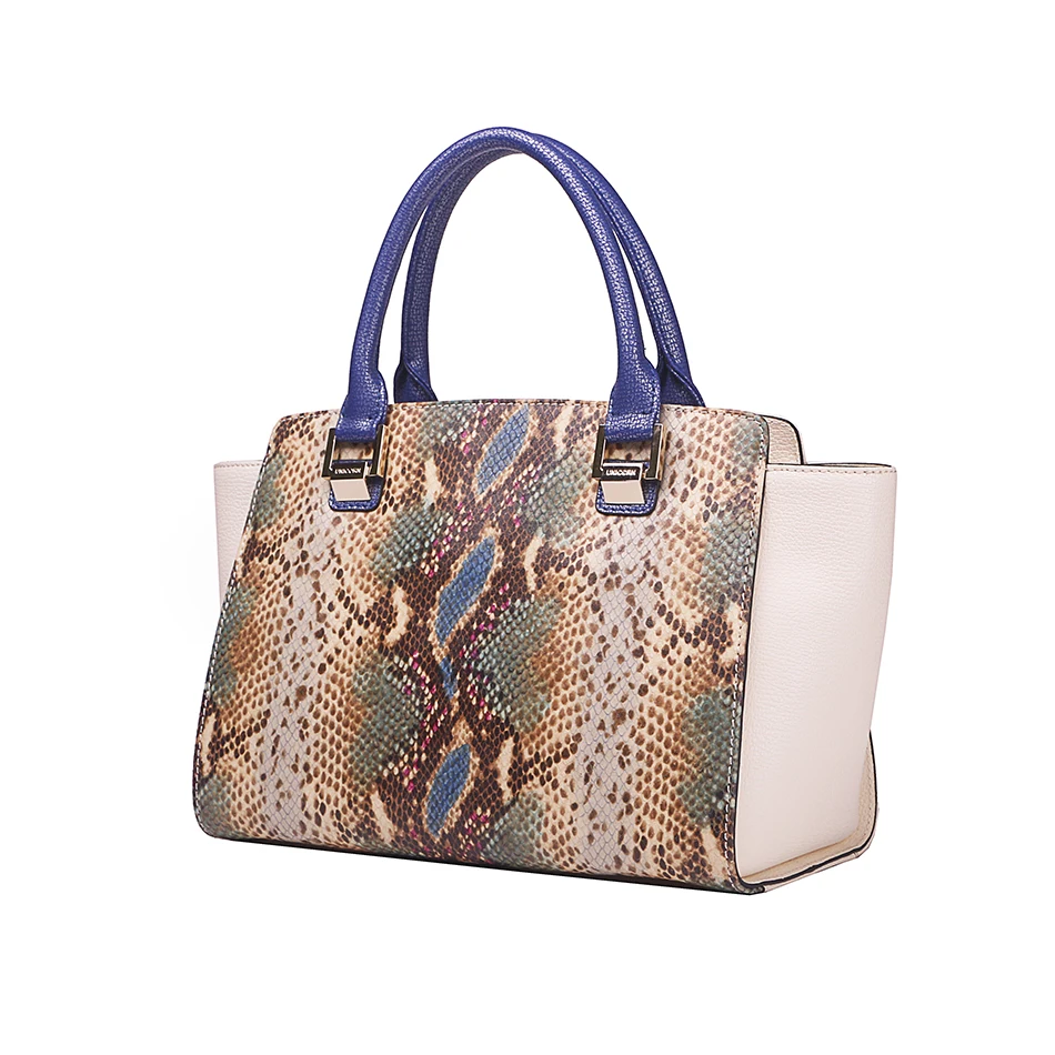 fashion stylish luxury genuine leather PU  ladies handbags designer bags Snakeskin tote