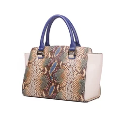 fashion stylish luxury genuine leather PU  ladies handbags designer bags Snakeskin tote