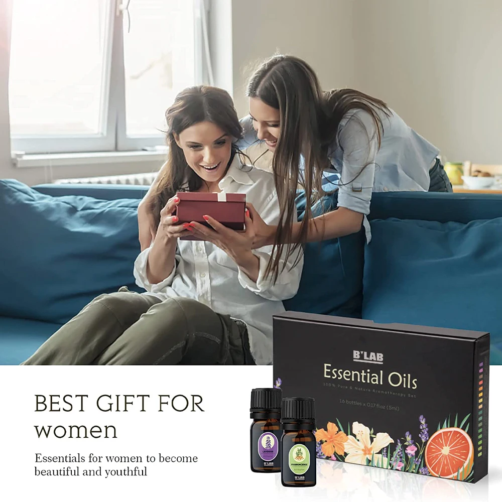 16 Scent Aromatherapy Essential Oils Private Label Gift Set 5ml Lavender Oil For Diffuser Relaxation And Calming