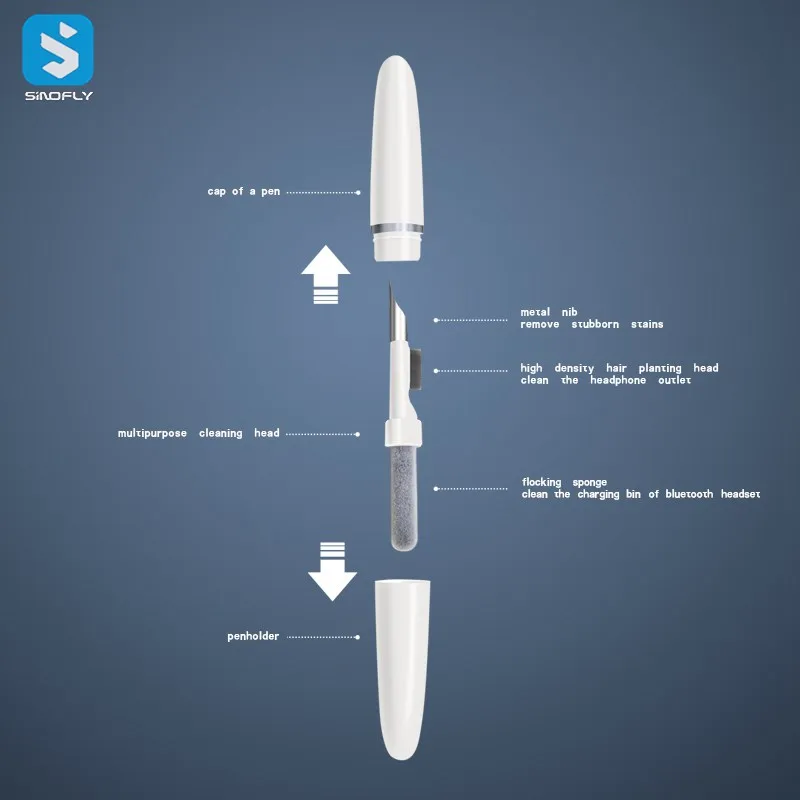 High Quality 3 in 1 Multifunctional Earphone Cleaner pen Kit limpiador de Multi Cleaning Pen For Air pods