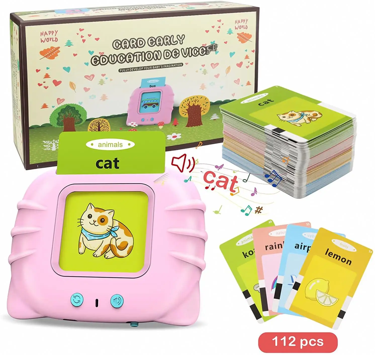 Early Education Card Machine Early Education Machine Learning Toddlers Educational Toys Talking Audible English Flash Cards