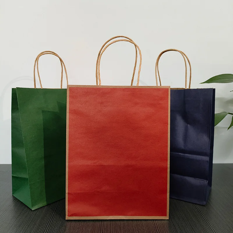 Disposable Kraft Paper Bag S M L Recycled Shopping Bag with Twisted Handle for Sale