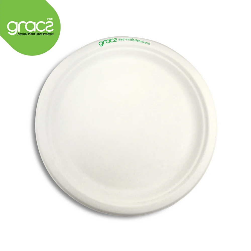 Gracz P013 австралийская тарелка 9 дюймов пищевые контейнеры бумага из сахарного тростника упаковка компост Таиланда