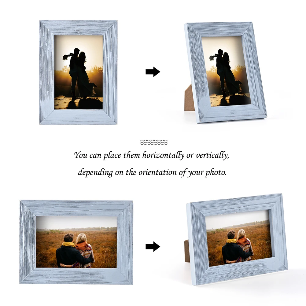 personal Display Pictures Wood Photo Frame Wall Hanging Display photo frame desktop decoration wood picture frame