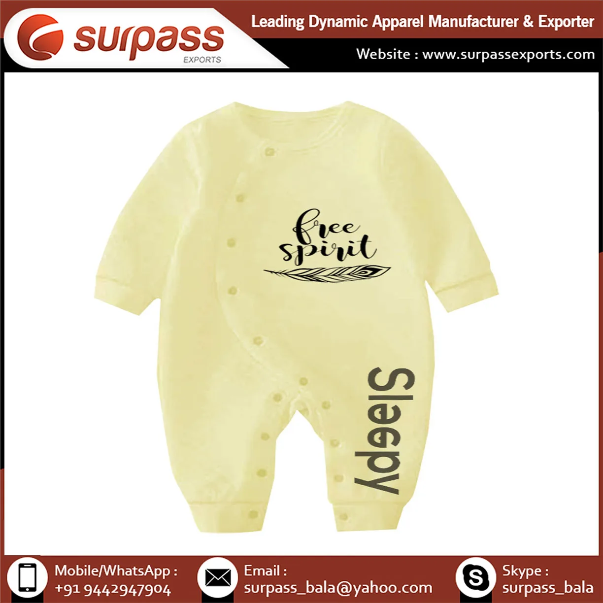 Customized Design Girls Jumpsuits Printed Pajamas in Custom Colors Plus Size 100% Cotton Material