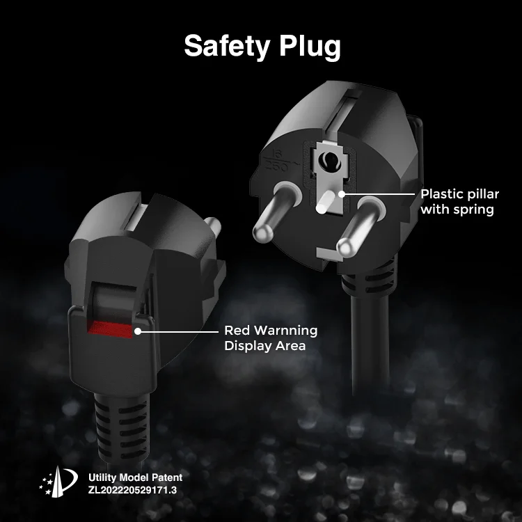 Hot Sale PVC Safety Extension Cord Black Extension Cables With New Design Cheap German French Safe Schuko Plug and Coupling