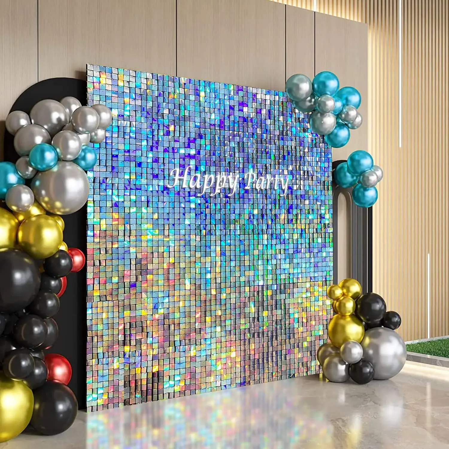 Square Sequin Backdrop Shimmer Wall for Party Supplies Decorations of Bridal Shower Wedding Graduation