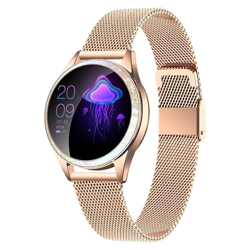 Kingwear ladies kw20 Touch Screen Sport Smart Watch Ip68 Waterproof period reminder Ladies Smartwatch