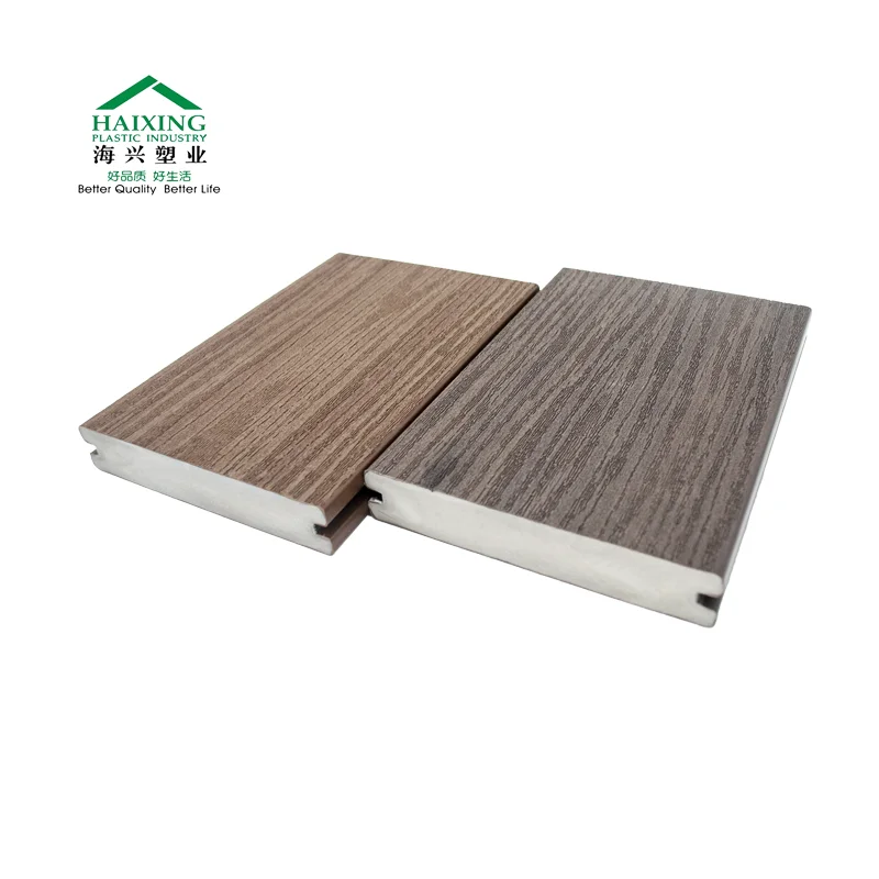 New Generation waterproof Groove Solid WPC PVC Decking Outdoor ASA co-extrusion