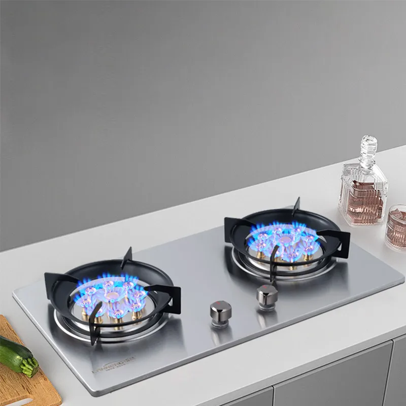 Высокоэффективная Бытовая двухконфорочная Встроенная Биогазовая плита комнатная газовая с эко-метаном