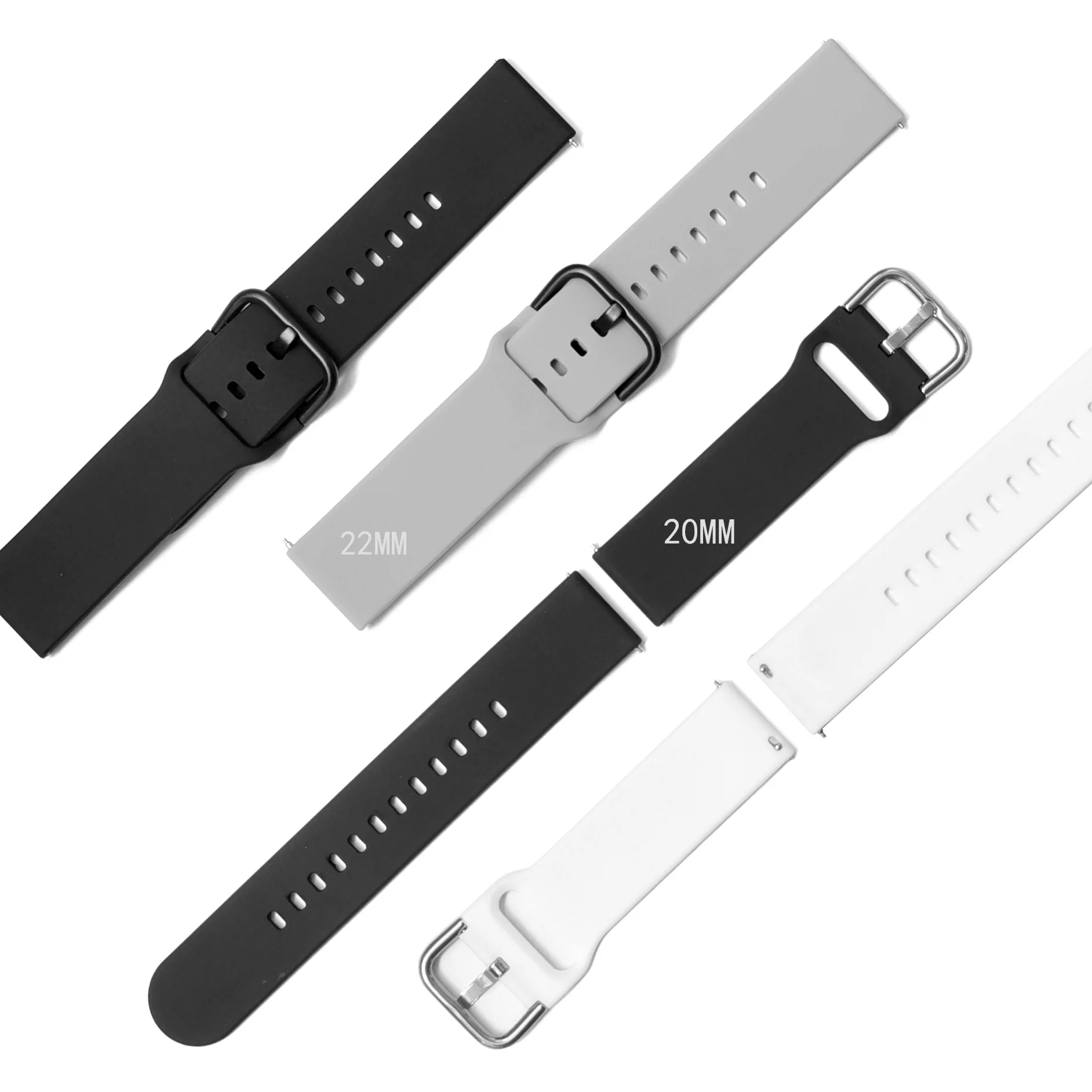 Silicone Strap For Galaxy Watch Active2 Strap for Huawei GT2 Android Wrist Bracelet 20mm 22mm Smart Watch Straps