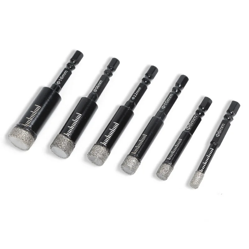 Hexagonal Shank Dry Drill Brazed Core Drill Bits Ceramic Tile Diamond Drill Bits for Concrete Granite