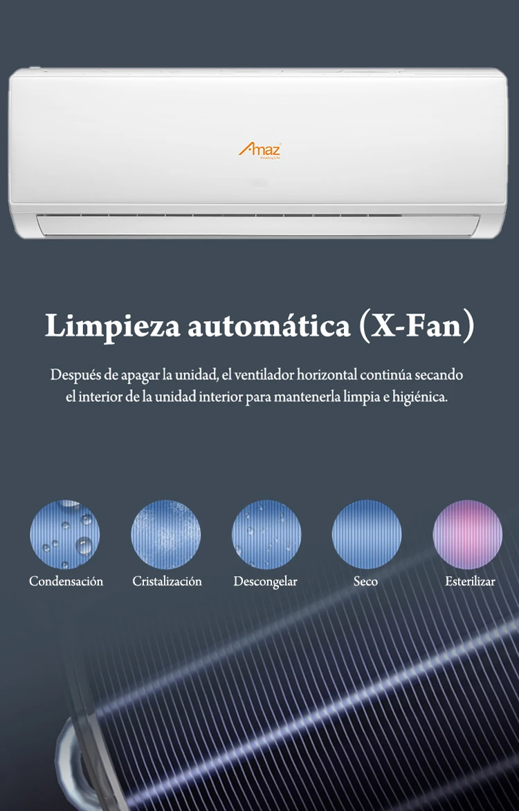 Nice amaz 18000BTU Wall Mounted Split Air Conditioner Electric Inverter AC Room Cooling Heating Portable Aire Acondicionado Hou