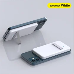 15W For iPhone 12 Mini Max Magnet Qi Wireless Charger 5000mAh Power Bank For iPhone 11 Xr XS Backup Bracket Portable Power Bank